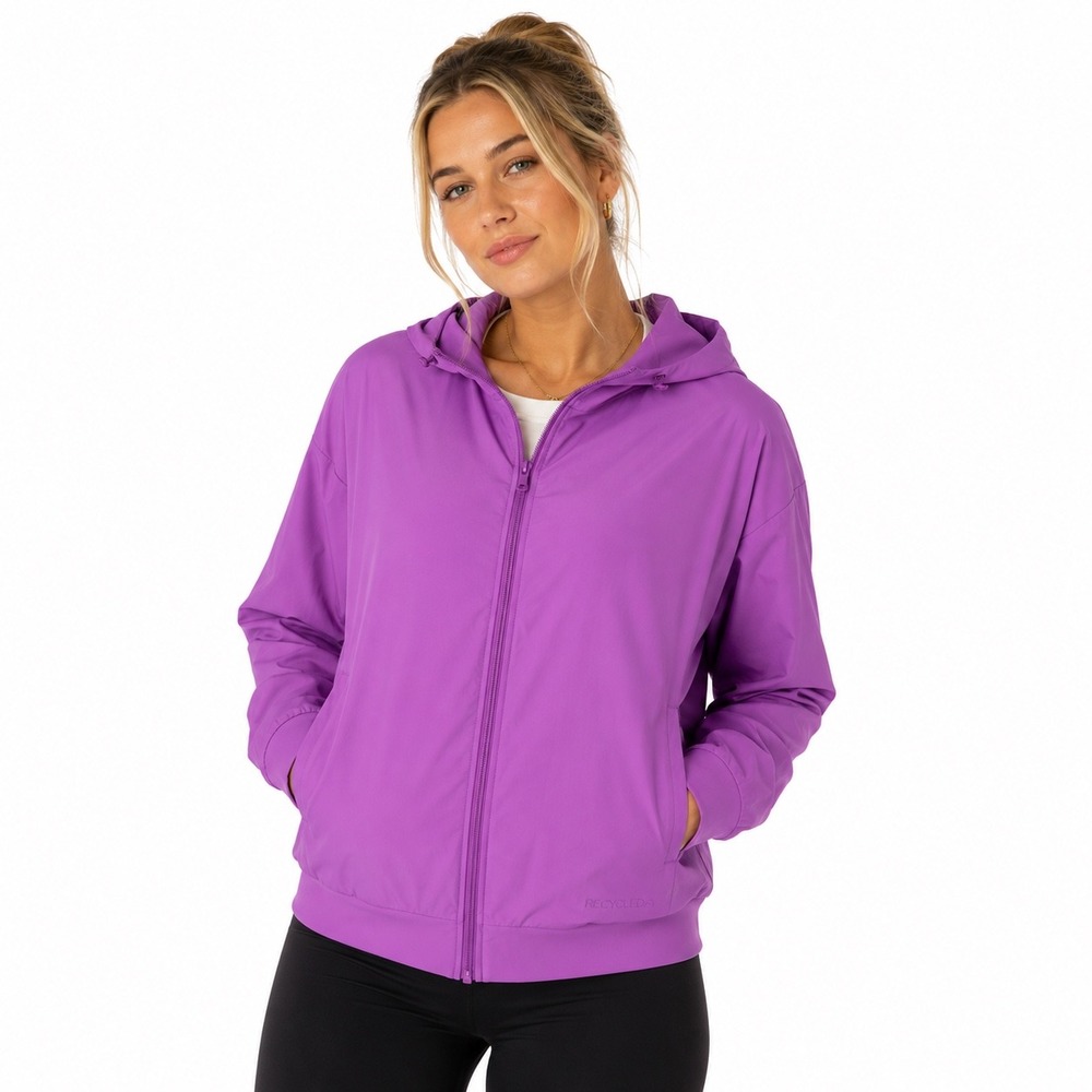 Athleisure Purple Hooded Zip Up Jacket Save The Duck Size XXL
